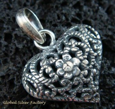 Vintage Style 925 Silver Bali Ornate Pendant SSP-124-KT