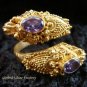 925 Silver & 22kt GP Amethyst Snake Ring GPR-121-KA