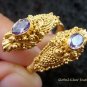 925 Silver & 22kt GP Amethyst Snake Ring GPR-121-KA