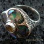 925 Silver Paua Shell & Citrine Ring RI-290-KT