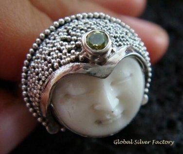 925 Silver Peridot Goddess Ring GDR-159-PS