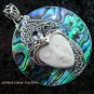 925 Silver Paua Shell & Topaz Goddess Pendant GDP-984-PS