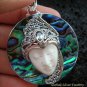 925 Silver Paua Shell & Topaz Goddess Pendant GDP-984-PS