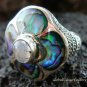 925 Silver Paua Shell & Moonstone Ring RI-288-KT
