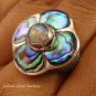 925 Silver Paua Shell & Moonstone Ring RI-288-KT