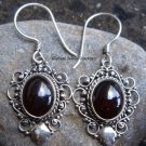 925 Silver & Garnet Balinese Design Earrings ER-279-NY