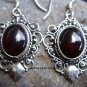 925 Silver & Garnet Balinese Design Earrings ER-279-NY