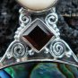 925 Silver Paua Shell & Garnet Goddess Pendant GDP-1000-PS