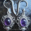 925 Silver & Amethyst Balinese Design Earrings ER-280-NY