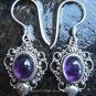 925 Silver & Amethyst Balinese Design Earrings ER-280-NY