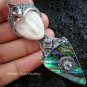 925 Silver Paua Shell & Topaz Goddess Pendant GDP-1001-PS