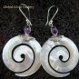 925 Silver Amethyst & Shell Earrings ER-515-KT