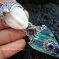 925 Silver Paua Shell & Amethyst Goddess Pendant GDP-1002-PS