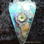 925 Silver Paua Shell & Peridot Goddess Pendant GDP-1003-PS