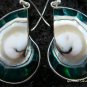 Sterling Silver Green Nautilus Shell Earrings ER-536-KT