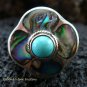 925 Silver Paua Shell & Turquoise Ring RI-286-KT