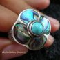 925 Silver Paua Shell & Turquoise Ring RI-286-KT