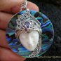 925 Silver Paua Shell & Amethyst Goddess Pendant GDP-986-PS