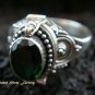 925 Silver & Green Quartz Locket Ring LR-486-KT