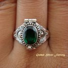 925 Silver & Green Quartz Locket Ring LR-486-KT