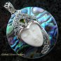 925 Silver Paua Shell & Peridot Goddess Pendant GDP-985-PS