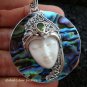925 Silver Paua Shell & Peridot Goddess Pendant GDP-985-PS