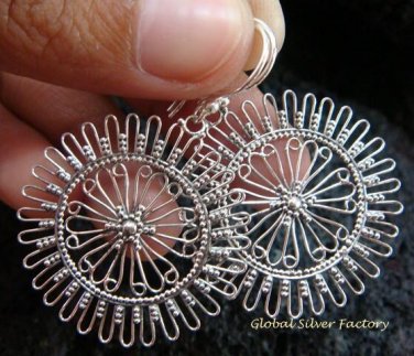 Sterling Silver Round Bali Earrings SE-162-KT
