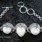Sterling Silver & Green Quartz Three Face Goddess Bracelet GDB-1014-KT