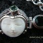 Sterling Silver & Green Quartz Three Face Goddess Bracelet GDB-1014-KT