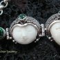 Sterling Silver & Green Quartz Three Face Goddess Bracelet GDB-1014-KT