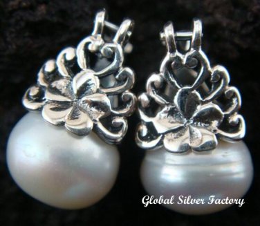 925 Silver White Flower Earrings ER-394-KA