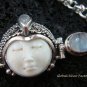 925 Silver & Rainbow Moonstone Three Face Goddess Bracelet GDB-1013-KT
