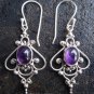 925 Silver & Amethyst Curly Balinese Earrings ER-286-NY