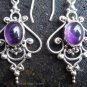 925 Silver & Amethyst Curly Balinese Earrings ER-286-NY