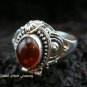 925 Silver & Amber Poison Ring LR-485-KT