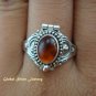 925 Silver & Amber Poison Ring LR-485-KT