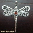 Sterling Silver Garnet Dragonfly Pendant SP-168-IKP