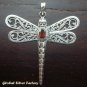 Sterling Silver Garnet Dragonfly Pendant SP-168-IKP