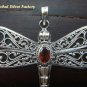 Sterling Silver Garnet Dragonfly Pendant SP-168-IKP