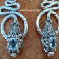 Silver & Blue Topaz Coiled Snake Earrings ER-344-KA
