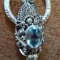 Silver & Blue Topaz Coiled Snake Earrings ER-344-KA