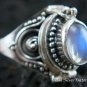 Silver Rainbow Moonstone Locket Ring LR-312-KT