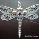 Silver 925 Butterfly Amethyst Pendant SP-324-IKP