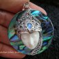 925 Silver Paua Shell & Moonstone Goddess Pendant GDP-987-PS