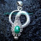 Sterling Silver Malachite Snake Pendant SP-190-NY