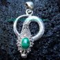 Sterling Silver Malachite Snake Pendant SP-190-NY