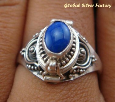 925 Silver Lapis Poison Ring LR-396-KT