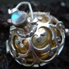 Silver Rainbow Moonstone Harmony Ball Pendant HB-101-KT