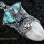 925 Silver Paua Shell & Amethyst Goddess Pendant GDP-979-PS