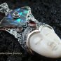 925 Silver Paua Shell & Garnet Goddess Pendant GDP-978-PS